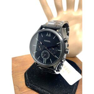 Fossil Men's Watch BQ2365 Fenmore Quartz Black Dial Stainless Steel 44mm